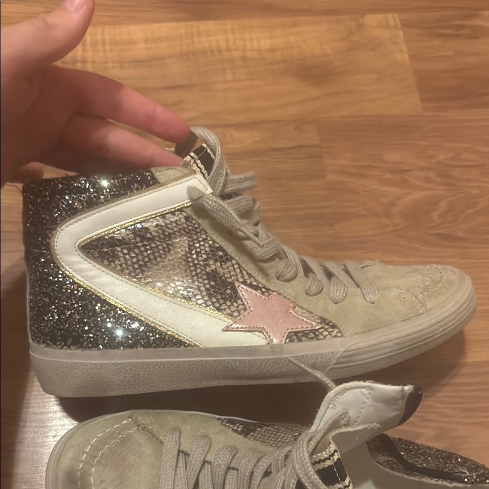 Women's ShuShop Glitter High-Top Sneakers Size 9 Worn a couple of times